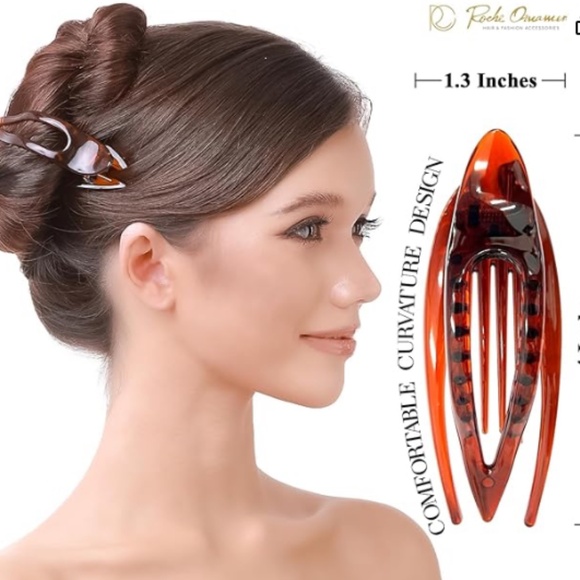 RC ROCHE ORNAMENT 4 Pcs French Concord Hair Clip - Picture 3 of 4